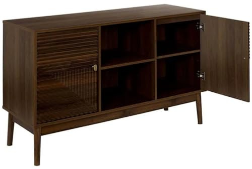 HOME DECO FACTORY - Buffet élégant en Bois Marron - Meuble de Rangement Polyvalent pour Salle à Manger ou Salon - Facile à Entretenir - 120x70x40 cm - Marron - Modèle Tiffany