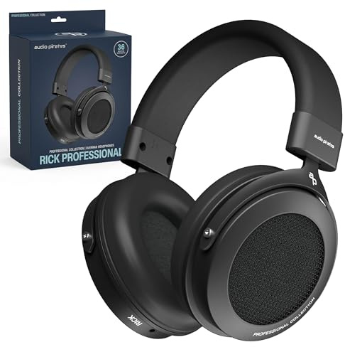 audio pirates Rick Professional | Over-Ear Kopfhörer | Offenes Design | mit Case | 3J. Garantie | HiFi-Sound | 3m Kabel | 3,5mm Klinke + 6,3 mm Adapter | HiFi-Kopfhörer mit Kabel | Klinkenstecker (1)