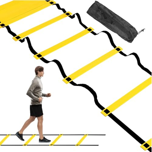 Agility Ladder | Speed Ladder for Training | Adjustable Fitness Coordination & Balance Tool for Athletes, Adults & Children, for Outdoor Sports, Gyms