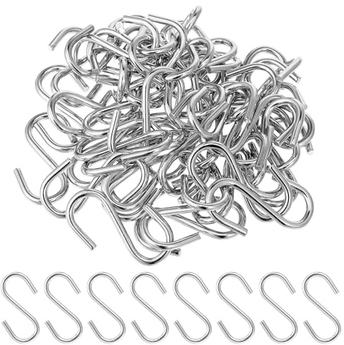 Ajcotahm 50 PCS Small S Hooks, 1.1 Inch 304 Stainless Steel S Hooks, Mini S Shaped Hanger Tiny S Wire Hanger‌ Connectors for Christmas Tree DIY Crafts Jewelry