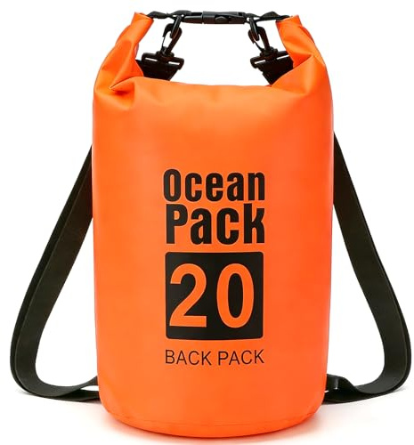 PQETBV Dry Bag, Borsa Sacca Zaino Impermeabile Waterproof, Custodia Impermeabile per Mare Barca Pesca Rafting Spiaggia Sport Acquatici