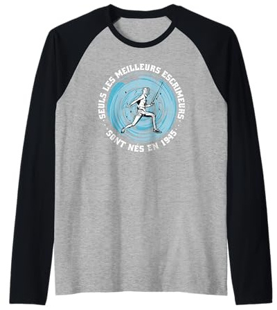 Esgrimista Jugador Cumpleaños Nacido en 1945 Vintage Esgrima Camiseta Manga Raglan