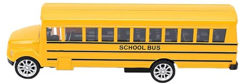 Alloy School Bus Toy, Vintage Die Cast Miniature with Opening Doors for Kids Collectors Home Decor