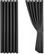 Aspire Homeware Blackout Curtains for Living Room Grey Bedroom Eyelet Curtains Super Soft Room Darkening Ring Top Thermal Black Out Curtain Drapes with Tiebacks, 2 Panels 66x72 inch