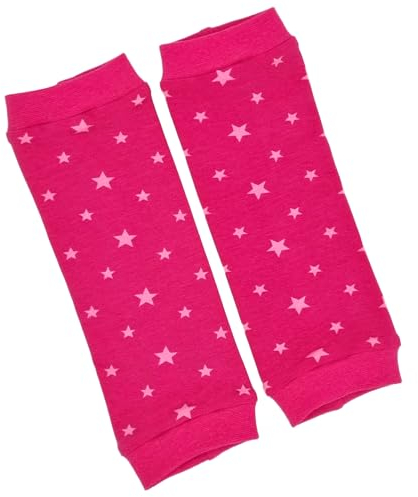 la.nunu Stulpen Mädchen - Sterne Pink 4-5 Jahre - Kinderstulpen aus Baumwolle - Handarbeit - Kinder Baby Beinstulpen Babystulpen