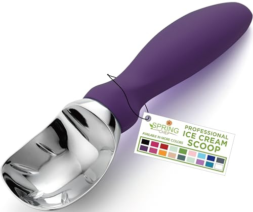 Spring Chef Heavy Duty Metal Ice Cream Scoop w/Comfortable Handle, Purple