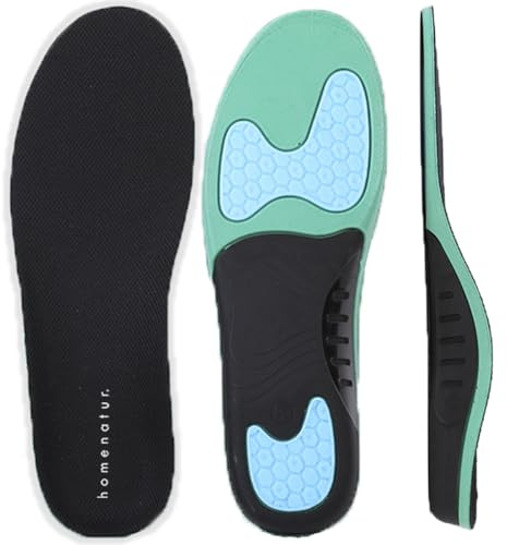 HOMENATUR Einlegesohlen Gel Schuheinlagen Damen Herren - PU+TPU+GEL - Einlegesohlen Arbeitsschuhe - Einlagen Schuhe Tägliche Verwendung für Sport - Flexibles und Atmungsaktives Design (37-38)