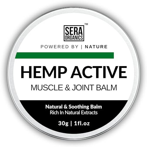 Hemp Cream – Deep Massage Balm for Muscles & Joints │ Extra Strength Natural Formula with Peppermint, Tea Tree & Calendula │ Handcrafted in UK │ 30g │ Sera Organics