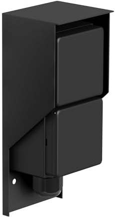 ledscom.de Aufputz Steckdose PIWI für außen, IP44, 2-fach, schwarz, senkrecht