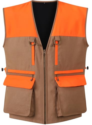 NEW VIEW Upland Hunting Vest for Men- Blaze Orange, Pheasant Hunting Vest with Game Pouch, for Bird Quail- M