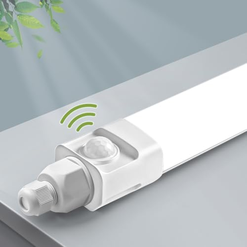 buling LED Feuchtraumleuchte 150cm mit Bewegungsmelder, 45W 4500LM 4000K LED Deckenleuchte Sensor Röhre, Linkable Led Wannenleuchte Kellerleuchte Wasserfest IP65 für Garage Balkon Keller Flur Treppe