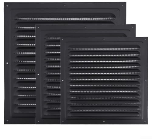 Jotekonoby Griglia di ventilazione quadrata in alluminio, per esterni, con rete metallica, disponibile in diverse misure, per interni ed esterni (250 x 250 cm)