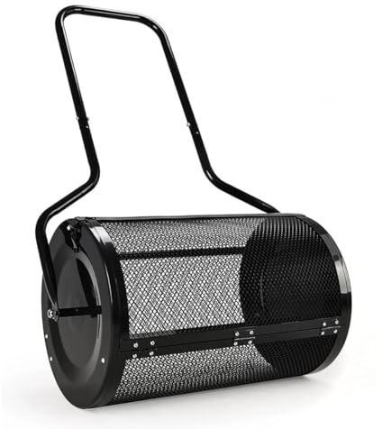 Épandeur de Jardin 75L épandeur de Compost épandeur à Gazon PL43 Noir