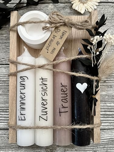 Regalo di lutto – Prendi quello che ti serve – Candele – Candela di lutto – funerale – Memoriale – Luce ricordo – Fiori secchi – Regali di lutto dal cuore (variante 2)