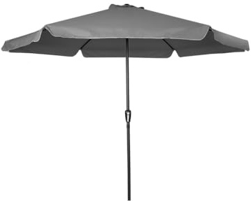 Acomoda Textil – Sombrilla de Jardín con Faldón Protector y Forro Anti UV para Exterior. Parasol de Aluminio Estable con Manivela, Toldo Octogonal 3 M Ø para Terraza y Patio (Antracita)