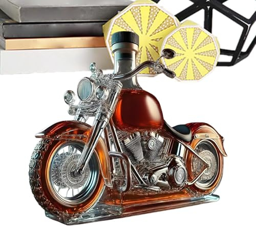 TyCylKu Botella De Whisky De Moto | Dispensador De Reutilizable,Decantador De Vino Garrafa,Para Navidad Cumpleaños Regalo Hombre Mujer Adultos Licor Coctel