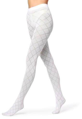 Merry Style Collant Opachi Donna MS 328 60 DEN (Bianco, M)