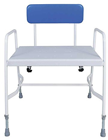 NRS Healthcare Bariatric/Heavy Duty Shower Chair Stool with Detachable Back, Extra Wide