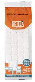 La Briantina Feltrini Autoadesivi Quadrati per Mobili, Protezione Sedie Arredi e Pavimenti, Colore Bianco, 2x2 cm, 44 Pezzi