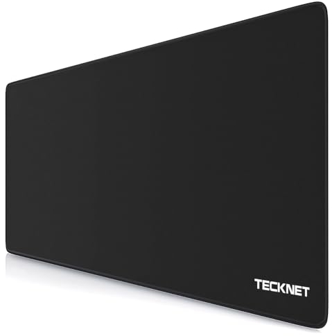 TECKNET Mauspad XXL Speed Gaming, 900x400 mm Schreibtischunterlage Schwarz, Gamer Mouse Pad, Wasserdicht mousepad, Spezielle Oberfläche Verbessert Präzision und Geschwindigkeit, rutschfeste Gummibasis