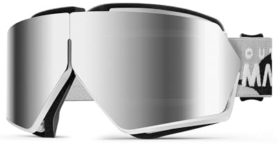 OutdoorMaster Seagull Occhiali da sci, occhiali da snowboard pieghevoli per uomini, donne e giovani, antiappannamento, protezione UV al 100%, uso versatile