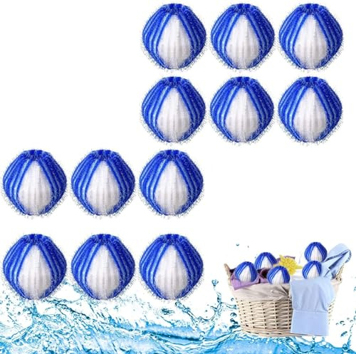 Pet Hair Remover Washing Machine, 12PCS Pallone da Bucato Rimozione dei Peli dell'animale Domestico per Bucato, Sfere Essiccatore di Lavaggio per Rimozione Animale Domestico Pelliccia (Blu)