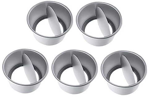 Zerodeko Set 5 Tortiere Rotonde per Cheesecake in Lega di Alluminio, Fondo Rimovibile, Facili da Sformare, per Dolci e Uso Domestico