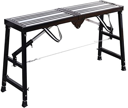 Gerüstturm, Arbeitsplattform, Gerüst, Dachleiter, Leitern, Mehrzweck-Aluminiumlegierung, zusammenklappbar, tragbar, für Dekoration, Autowäsche, Abholung (62,99 Zoll) (Silber 70,87 Zoll) (Silber 70,87