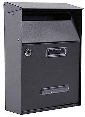 JHHNCVBC Mailbox Galvanized Sheet Post Box Vintage Letter Box with See Through Window Drop Box Suggestion Box Key Lock Box Mail Boxes