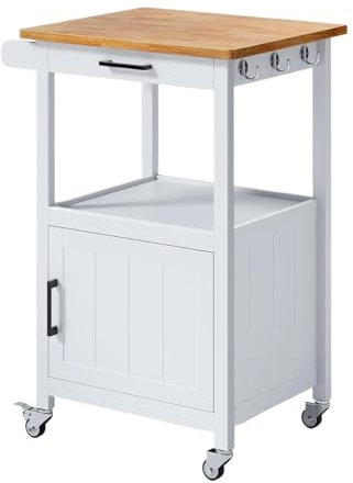 Carrito de isla de cocina rodante con cajón de almacenamiento y ruedas, pequeño hogar, cafetería, microondas, soporte de mesa/armario para cocina (negro)