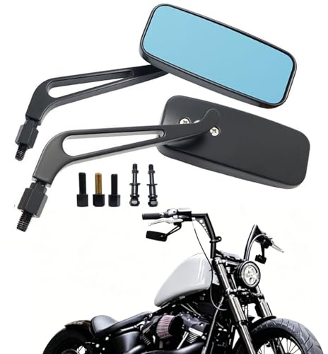 YUJYGAO M8 M10 Motocicleta Espejo Retrovisor Rectangular, Retro Espejo Lateral de Moto con Davidson Softail, Sportster, Chopper, Bobber, Touring, Cruiser Dyna