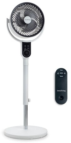 Innoliving Ventilatore a Piantana Digitale High Tech INN-533/INN-534, Slim Design, Display Touch, Telecomando, Oscillazione 3D, Timer 12h, 3-12 Velocità, 50W, Ventilazione Potente fino a 5m (INN-533)