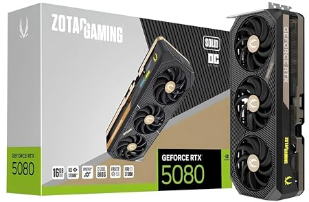 ZOTAC Gaming GeForce RTX 5080 Solid OC 16GB GDDR7 Reflex 2 RTX AI DLSS4