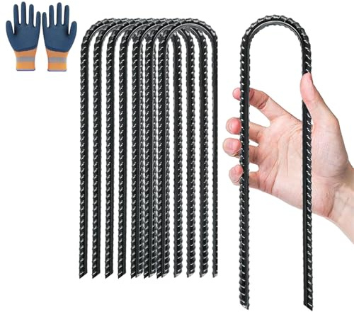 Ancoraggio a Terra a U,Ancore da Terra,Picchetti per Tenda 30 cm,Picchetti di Ancoraggio a Terra per il fissaggio di recinzioni, tende, tettoie, campeggio, trampolino, supporto per fiori