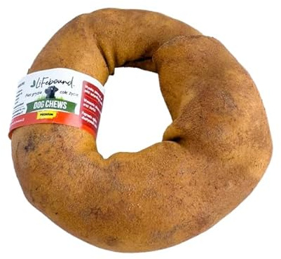 Ring-Kauknochen für Hunde – Natürlicher, zahnfreundlicher Kausnack in Ringform – Langanhaltender Kauspaß – Ohne Zusatzstoffe – Für kleine bis große Hunde (Kleiner Ring/8,9cm, Bacon)