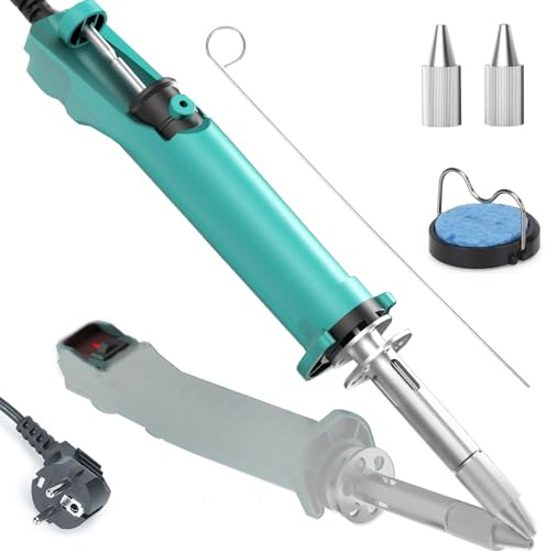 YIHUA 929D-VI Saldatore Elettrico Dissaldatore Aspira Stagno a Temperatura Controllata con Prestazioni Migliorate, Pompa Dissaldante Riscaldata con 3 Ugelli e Funzione di Pompa per Saldatore(EU Plug)