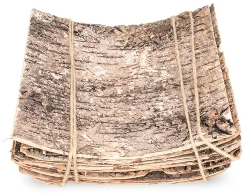 NaDeco Birkenrinde zum Basteln und Dekorieren – 8er Set Birkenplatten ca. 20×20 cm – Naturmaterial DIY, Tischdeko, Hochzeit, Baumrinde, Deko Holz, Bastelbedarf, rustikale Naturdeko Vintageㅤ