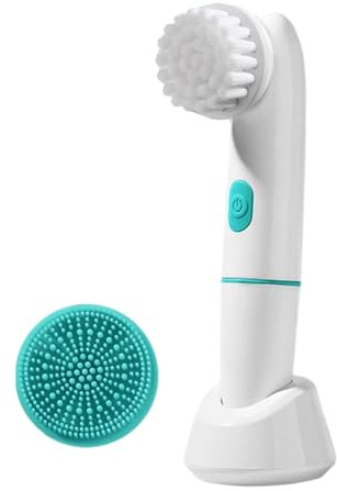 Brosse nettoyante pour le visage – Outil de nettoyage électrique, brosse vibrante avec fonction ultrasonique, masseur de peau avec 2 têtes, accessoire de beauté, appareil rechargeable pour un nettoyag