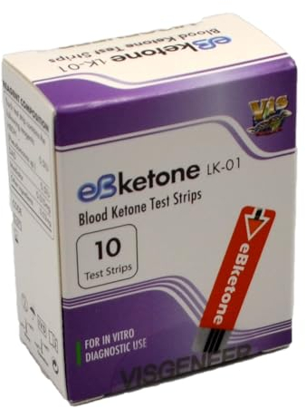eBketone Lot de 10 bandelettes de test cétone sanguine eBketone (vendues séparément)