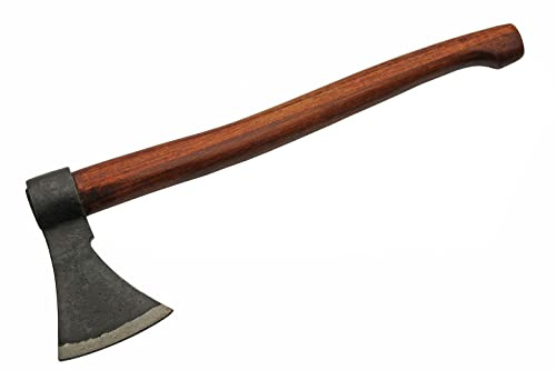 SZCO Supplies 18 Hand-Forged Viking Axe - Carbon Steel Head with Wooden Handle, Medieval Style Chopping Axe for Outdoor, Camping, LARP & Reenactments