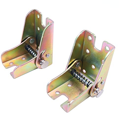 Shiwaki 2 STÜCKE Klapptischbein Selbstsichernde Scharniere, Verlängerungs-Klapptisch-Bettbein 90 ° -Sperre, Klappsofa-Bein aus verzinktem Stahl, Möbelzubehör