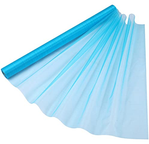 Trimming Shop 70cm x 15m Roll of Organza Sheer Fabric - Turquoise Blue | Decorative Cloth for Wedding Chair Bows, Table Runners, Party Favours - Crafting Supplies for Ribbons, Dress Accents,and Bags