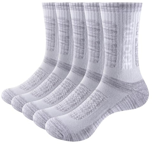 YUEDGE 5 Paires Femme Chaussettes de Sport pour Trekking Marche Chaussettes de Randonnée Respirantes Anti-ampoules L