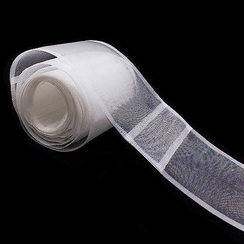 WANYIG Ruban Fronceur pour Rideaux 10CM Largeur Nylon Ruban de Rideau Passe Tringle Transparent Ruban à Passants Cachés pour Rideaux Épaississant (20M)