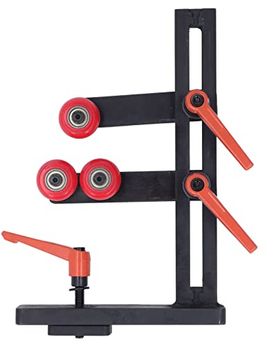 Holzdrehbank Lünette, 11.8x7.9in Stabiles L-förmiges Holzbearbeitungszentrum mit 3 Befestigungsrädern Hohe Härte Gusseisen Holzbearbeitung Lünette für Werkstücke mit langer Welle