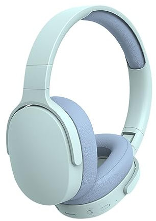 LiLiTok Bluetooth Auriculares sobre la Oreja con Micrófono, Auriculares Inalámbricos 22hrs de Tiempo de Reproducción, Cancelación de Ruido Auriculares Plegables Deportes Running Auriculares (Azul)