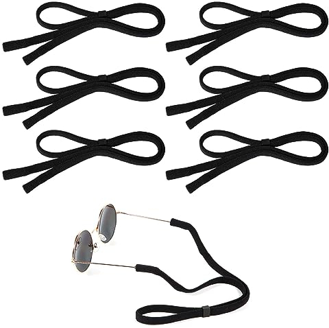 BOXOB 6st Verstellbare Brillenbänder, Sonnenbrillenband Brillenband Brillenbänder Herren Schwarz Sonnenbrille Band für Brillen Sonnenbrillen