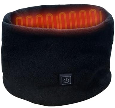 Inverno elettrico riscaldato sciarpa collo avvolgere USB ricaricabile scaldacollo 3 velocità regolazione sciarpa in pile per ciclismo sci, Nero , 26x14cm