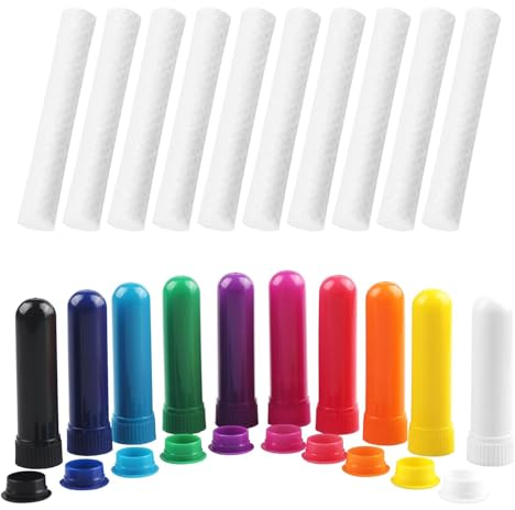 DGUSO Inhalador Nasal 10 Uds Palo De InhalacióN Nasal Aceite Esencial CáNula Nasal Palo De InhalacióN Nasal Pajita Fina De SuccióN Nasal 10 Colores