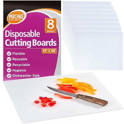 Disposable cutting boards For Kitchen – 8-Pack, 11x14 – Durable, Plastic Borad Mats, Reusable – Perfect for Meal Prep & Cooking (Medium 8 Count)